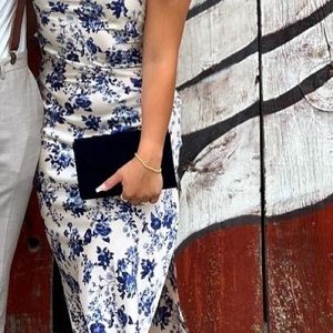 Navy Blue Velvet Purse